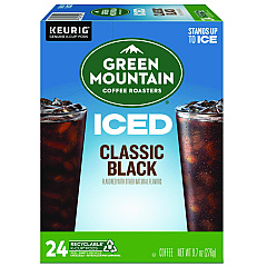 Green Mountain Coffee Classic Black Brew Over Ice Coffee K-Cups, 24/Box (9027)