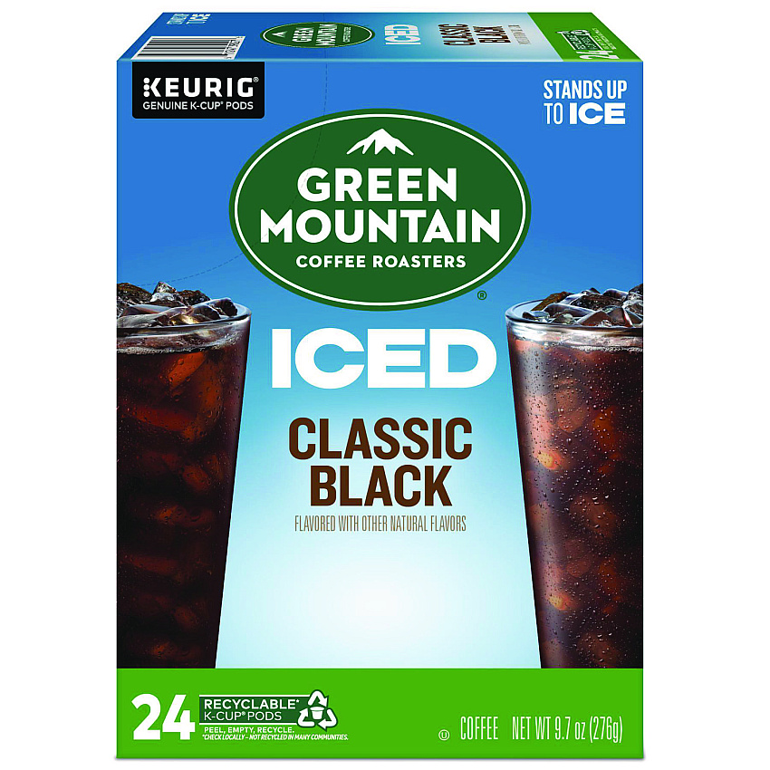 Green Mountain Coffee Classic Black Brew Over Ice Coffee K-Cups, 24/Box (9027)