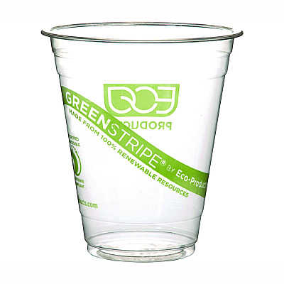 Eco-Products GreenStripe Renewable and Compostable Cold Cups Convenience Pack, 12 oz, Clear, 50/Pack (EPCC12GSPK)