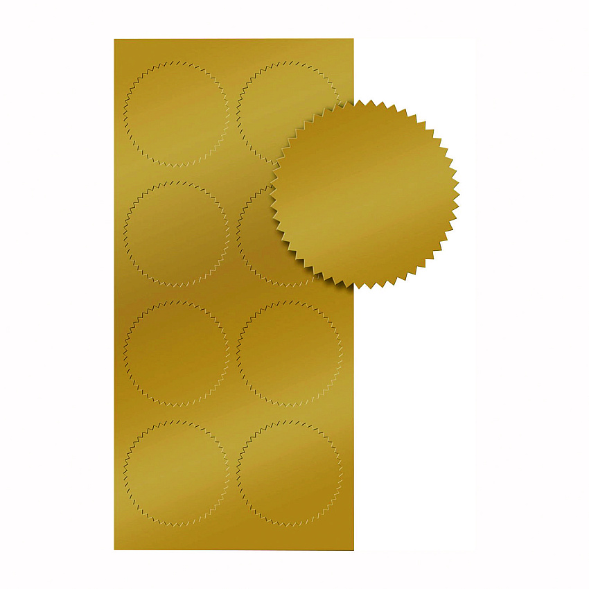 Great Papers! Seals, 1.75" Diameter, Gold Foil, 50/Pack (901200)