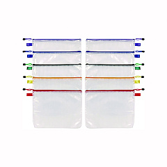 Oxford Poly Travel Pouch Set, 13.19" x 10.44", Assorted Colors, 10/Pack (77707)