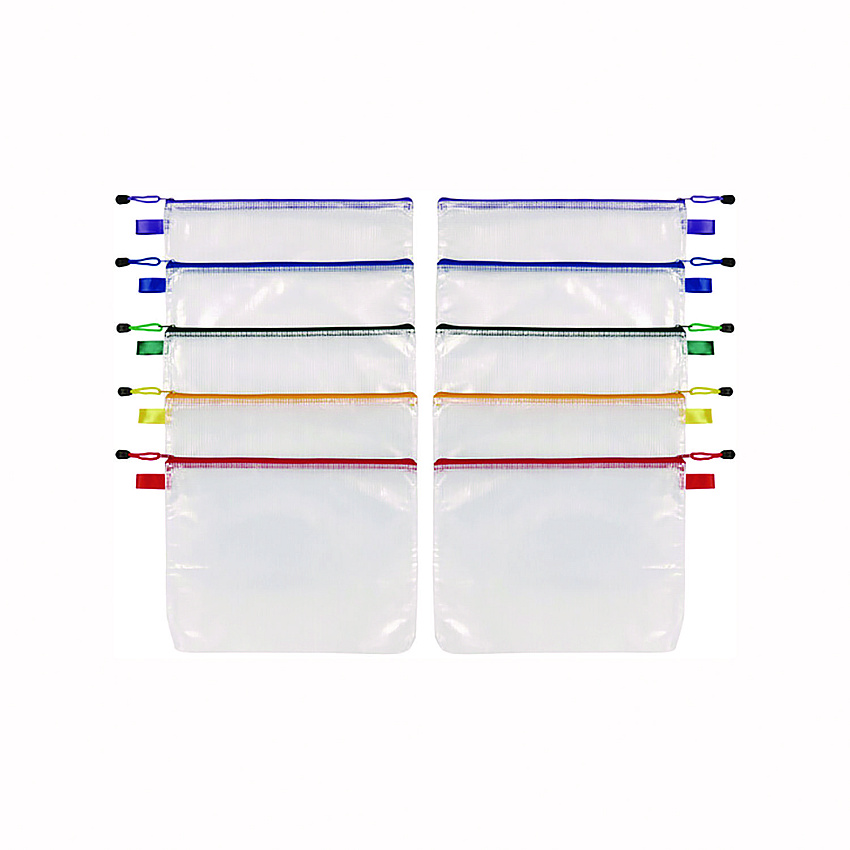 Oxford Poly Travel Pouch Set, 13.19" x 10.44", Assorted Colors, 10/Pack (77707)