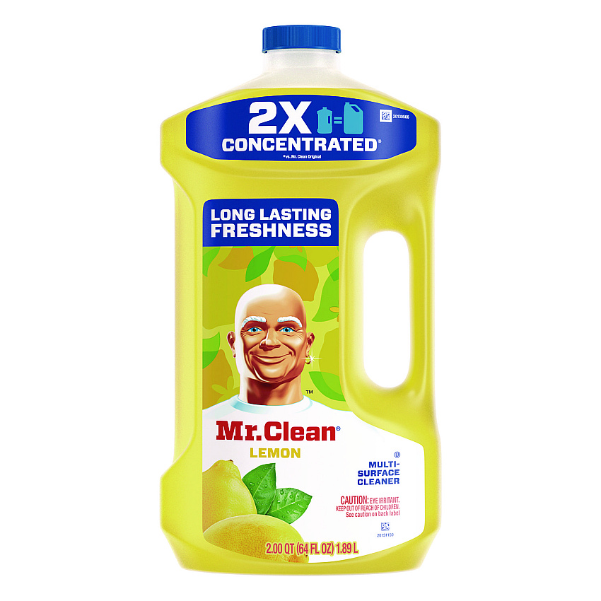 Mr. Clean Multipurpose Cleaning Solution, Lemon Scent, 64 oz Bottle (11290)