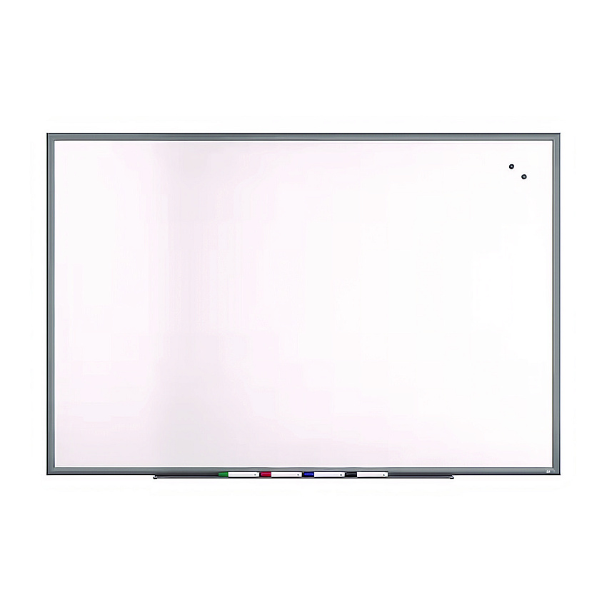 TRU RED Magnetic Porcelain Dry Erase Board, 72" x 48", White Surface, Gray/Natural Aluminum Frame (TR61187)