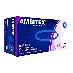 AMBITEX L200 Series Powder-Free Latex Gloves, 5 mil, Large, Cream, 100/Box (LLG200)