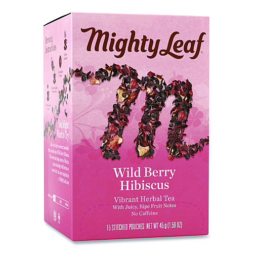 Mighty Leaf Tea Whole Leaf Tea Pouches, Wild Berry Hibiscus, 15/Box (510144)