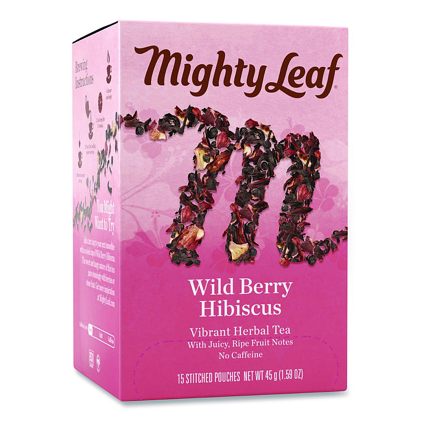Mighty Leaf Tea Whole Leaf Tea Pouches, Wild Berry Hibiscus, 15/Box (510144)