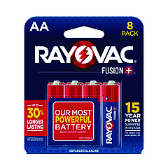 Rayovac Fusion Advanced Alkaline AA Batteries, 8/Pack (8158TFUSK)