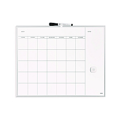 U Brands Magnetic Dry Erase Undated One Month Calendar Board, 20 x 16, White (361U0001)