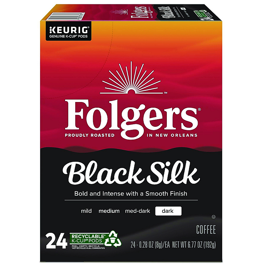 Folgers Gourmet Selections Black Silk Coffee K-Cups, 24/Box (6662)