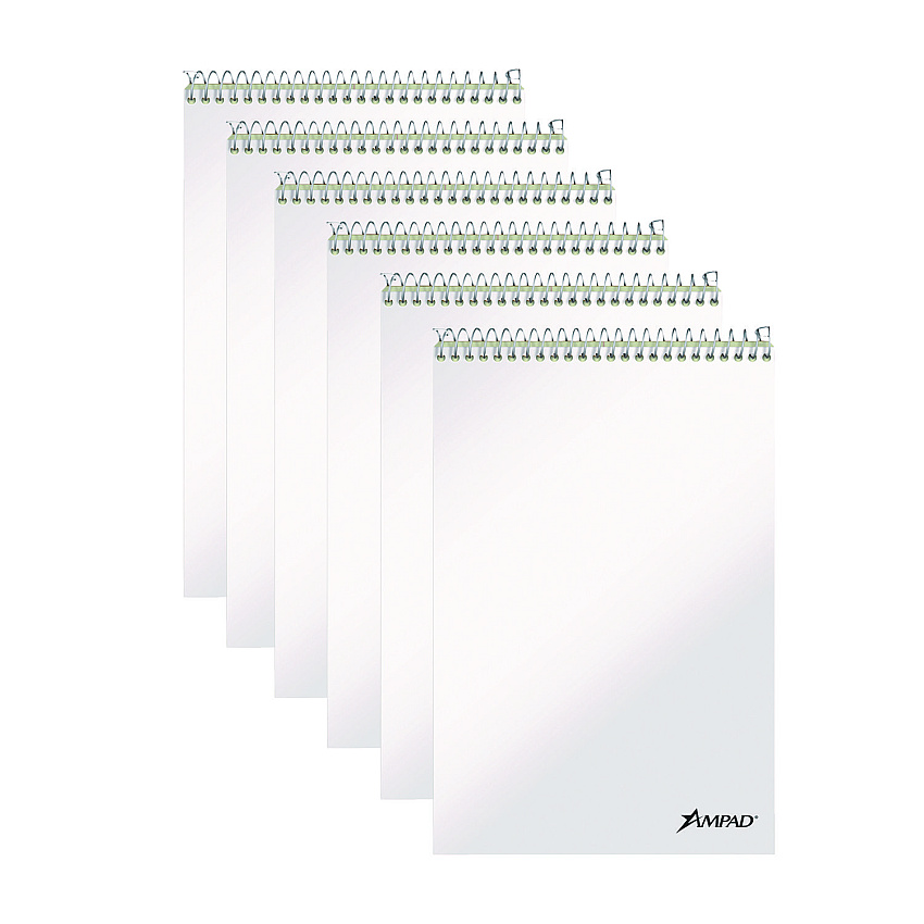 Ampad Steno Pads, Gregg Rule, Green Cover, 80 Green-Tint 6 x 9 Sheets, 6/Pack (25278)