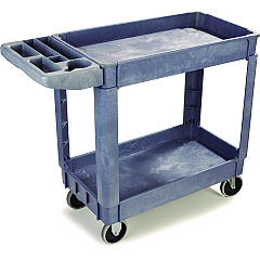 Boardwalk Utility Cart, Two-Shelf, Plastic Resin, 24w x 40d, Gray (BWK4024UCGRA)