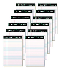 TOPS Docket Ruled Perforated Pads, Narrow Rule, 50 White 5 x 8 Sheets, 12/Pack (63360)