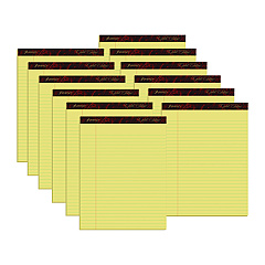 Ampad Gold Fibre Quality Writing Pads, Wide/Legal Rule, 50 Canary-Yellow 8.5 x 11.75 Sheets, Dozen (20020)
