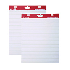 Universal Renewable Resource Sugarcane Based Easel Pads, Presentation Format (1" Rule), 27 x 34, White, 50 Sheets, 2/Carton (UNV45602)