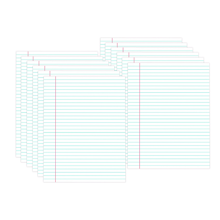 Universal Glue Top Pads, Wide/Legal Rule, 50 White 8.5 x 11 Sheets, Dozen (UNV11000)