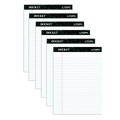 TOPS Docket Ruled Perforated Pads, Wide/Legal Rule, 50 White 8.5 x 11.75 Sheets, 6/Pack (63416)