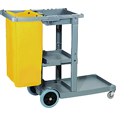Boardwalk Janitor's Cart, Three-Shelf, 22w x 44d x 38h, Gray (BWKJCARTGRA)