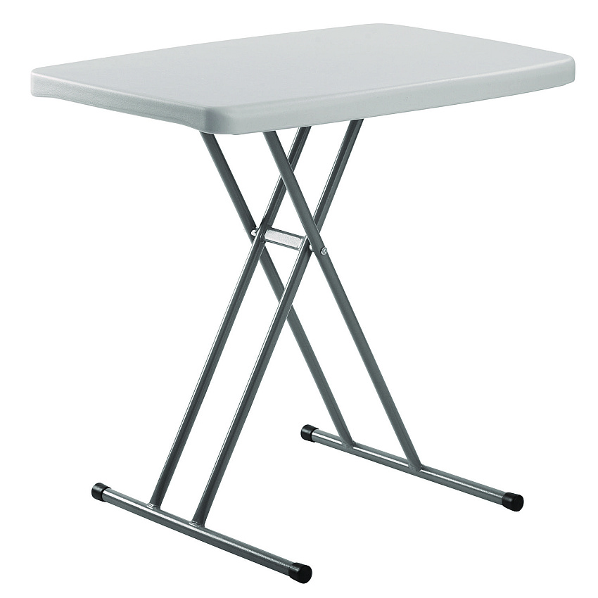 NPS Height Adjustable Personal Folding Table, Rectangular, 20 x 30 x 27.87, Speckled Gray Top, Gray Base/Legs (PT3020)