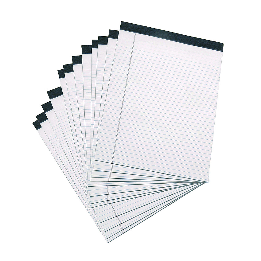 AbilityOne 7530014471353 SKILCRAFT Legal Pads, Wide/Legal Rule, Gray Linen Headband, 50 White 8.5 x 11.75 Sheets, Dozen