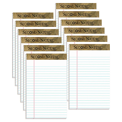 TOPS Second Nature Recycled Ruled Pads, Narrow Rule, 50 White 5 x 8 Sheets, Dozen (74830)