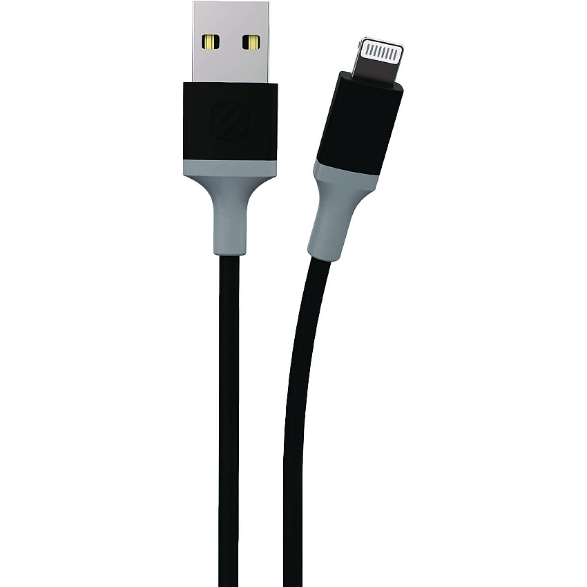 Scosche strikeLINE USB-A to Apple Lightning Charge and Sync Cable, 4 ft, Black (I34BYSP)