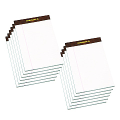 AbilityOne 7530013723107 SKILCRAFT Legal Pads, Wide/Legal Rule, Brown Leatherette Headband, 50 White 5 x 8 Sheets, Dozen