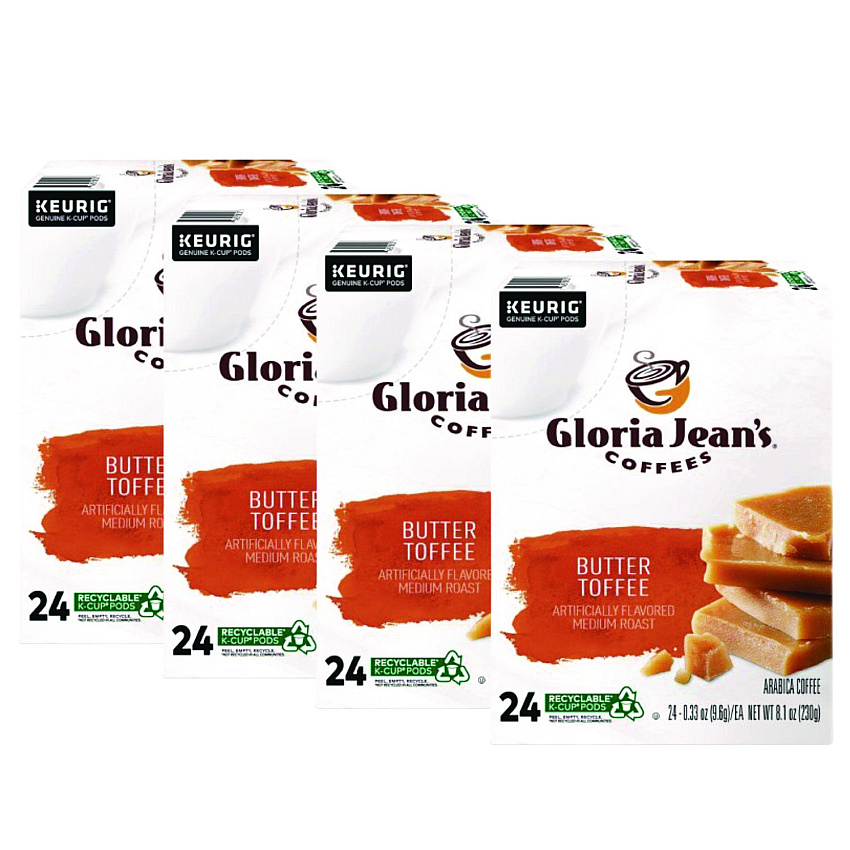 Gloria Jean's Butter Toffee Coffee K-Cups, 96/Carton (60051012CT)