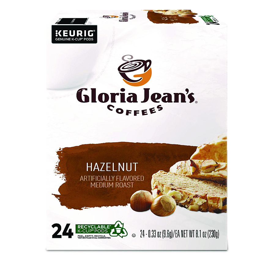 Gloria Jean's Hazelnut Coffee K-Cups, 24/Box (60051052)