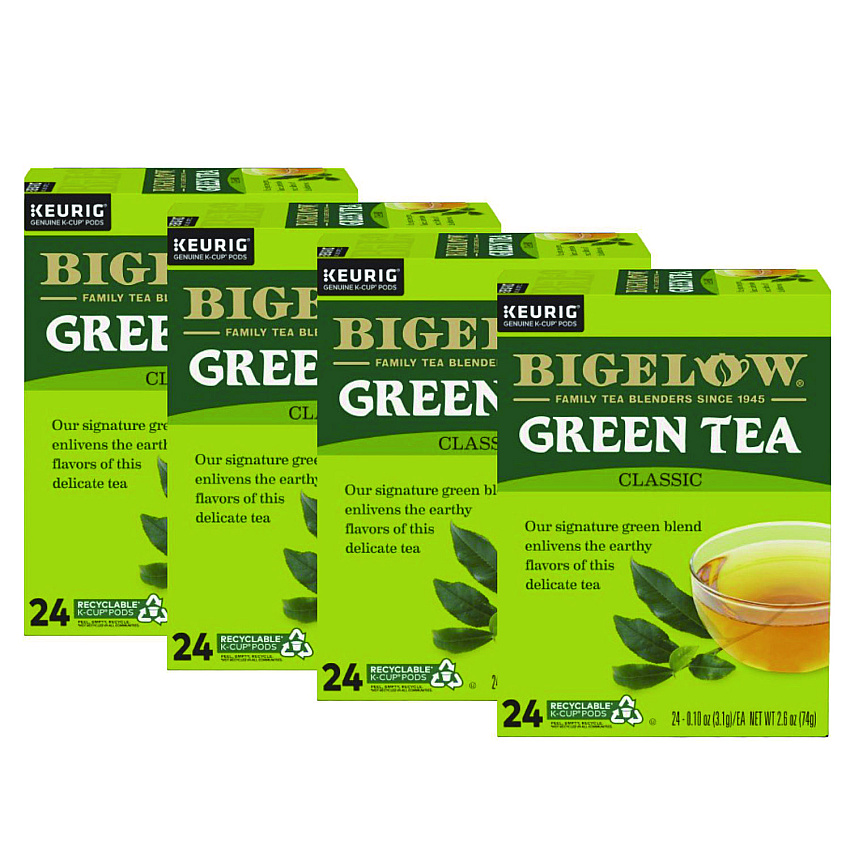 Bigelow Green Tea K-Cup Pack, 24/Box, 4 Box/Carton (6085CT)