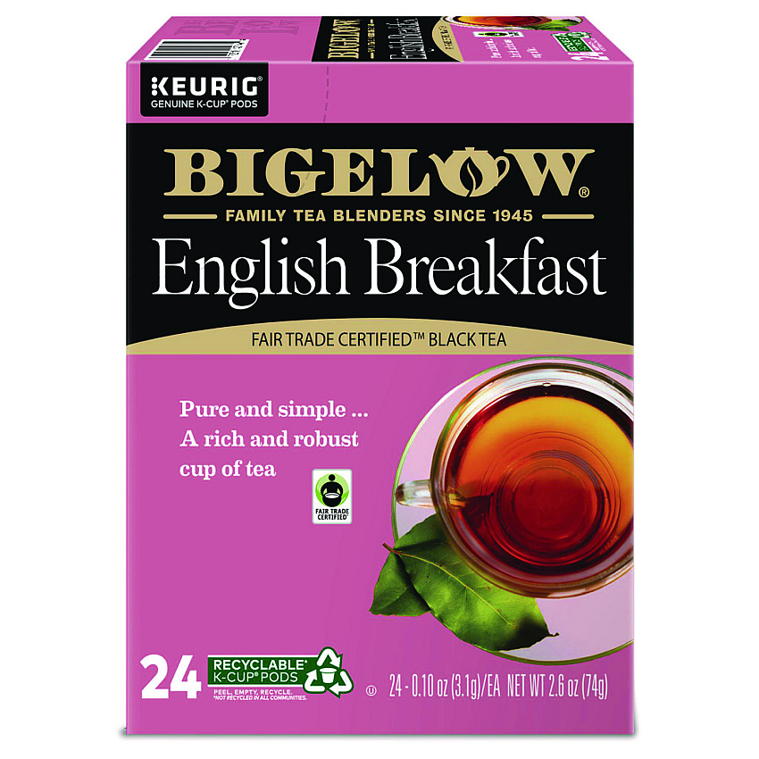 Bigelow English Breakfast Tea K-Cups Pack, 24/Box (6080)