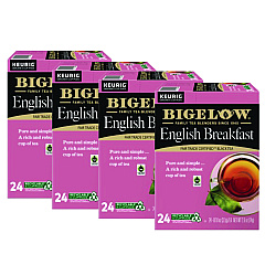 Bigelow English Breakfast Tea K-Cups, 24/Box, 4 Box/Carton (6080CT)