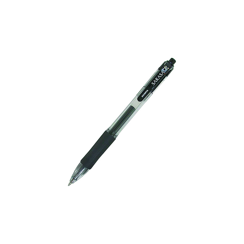 Zebra Sarasa Dry Gel X20 Gel Pen, Retractable, Medium 0.7 mm, Black Ink, Smoke Barrel, 12/Pack (46810)