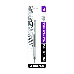 Zebra M-701 Mechanical Pencil, 0.7 mm, HB (#2.5), Black Lead, Silver Barrel (59411)
