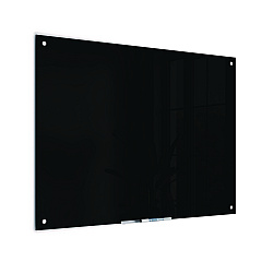 U Brands Glass Dry Erase Board, 48 x 36, Black Surface (171U0001)