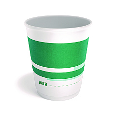 Perk Insulated Paper Cup, 10 oz, White/Teal, 40/Pack (59482)