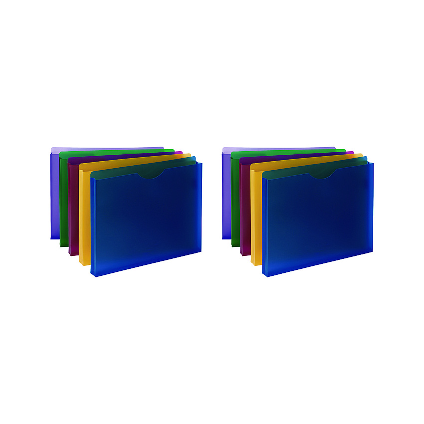 Smead Moisture-Resistant File Pockets, 1" Expansion, Letter Size, Assorted Colors, 10/Pack (89610)