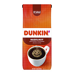 Dunkin Donuts Hazelnut Coffee, 12 oz Bag (00049)