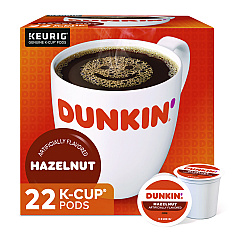 Dunkin Donuts K-Cup Pods, Hazelnut, 24/Box (0848)