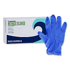 Boardwalk Disposable General-Purpose Nitrile Gloves, Medium, Blue, 4 mil, 100/Box (BWK380MBXA)