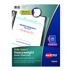 Avery Heavyweight Side-Load Diamond Clear Sheet Protector, 3-Hole Punched, Side Load, 25/Pack (431492)