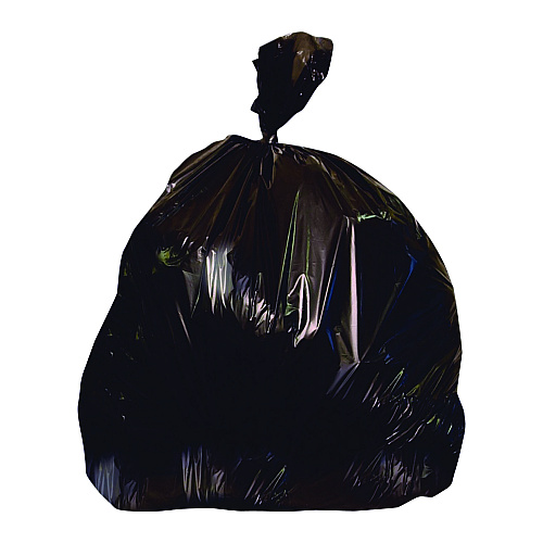 Heritage Low Density Can Liners, 60 gal, 1.7 mil, 38" x 58", Black, Flat Pack, 100/Carton (2597605)