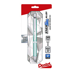 Pentel EnerGel Alloy RT Gel Pen, Retractable, Medium 0.7 mm, Black Ink, Blue/Aluminum Barrel (BL407LSBPA)