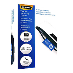 Fellowes Laminating Pouches, 7 mil, 3.75" x 2.25", Clear Gloss, 100/Pack (52059)