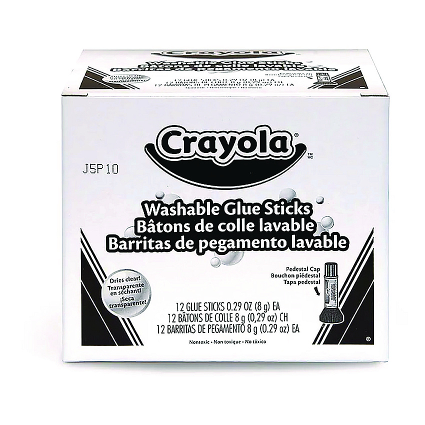 Crayola Washable Glue Sticks, 0.29 oz, Dries Clear (424874)