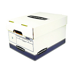 Bankers Box R-KIVE Heavy-Duty Storage Boxes, Letter/Legal Files, 10 x 15 x 12, White/Blue, 20/Bundle (0077101)