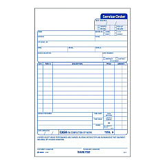 Adams Work Order Form, Three-Part Carbonless, 5.66 x 9, 250 Sets/Pack (3584)