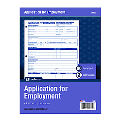 Adams Employment Applications, One-Part (No Copies), 11 x 8.38, 50 Forms/Pad, 2 Pads/Pack (9661)