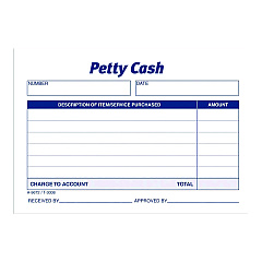 Adams Petty Cash Receipts, One-Part (No Copies), 5 x 3.5, 50 Receipts/Pad, 12 Pads/Pack (9672ABF)
