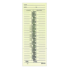 Adams Time Cards for Acroprint, Amano and Lathem Time Clocks, One Side, 3.38" x 9", 200/Pack (9659200)